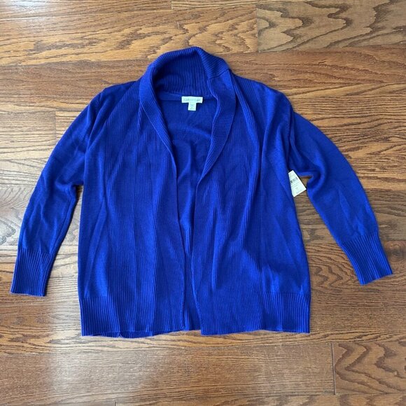 NWT Coldwater Creek Wool Blend Shawl Open Front Cardigan Size Medium - Picture 11 of 11